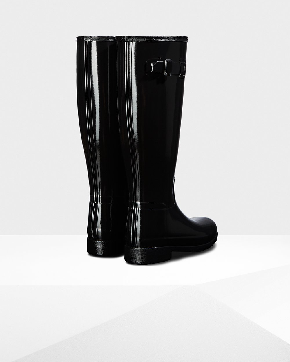 Womens Hunter Tall Rain Boots Black - Original Refined Gloss - 3578601-ZK